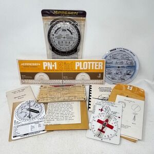 Vtg 70s Pilot Manuals Computers Jeppesen E6B Weather PN1 Plotter ADF Nav Aid EXC